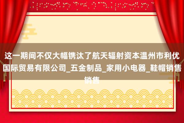 这一期间不仅大幅镌汰了航天辐射资本温州市利优国际贸易有限公司_五金制品_家用小电器_鞋帽销售